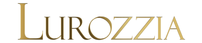 Elegant Lurozzia gold wordmark logo, representing the luxury jewellery brand's refined South African heritage and timeless bespoke artistry.